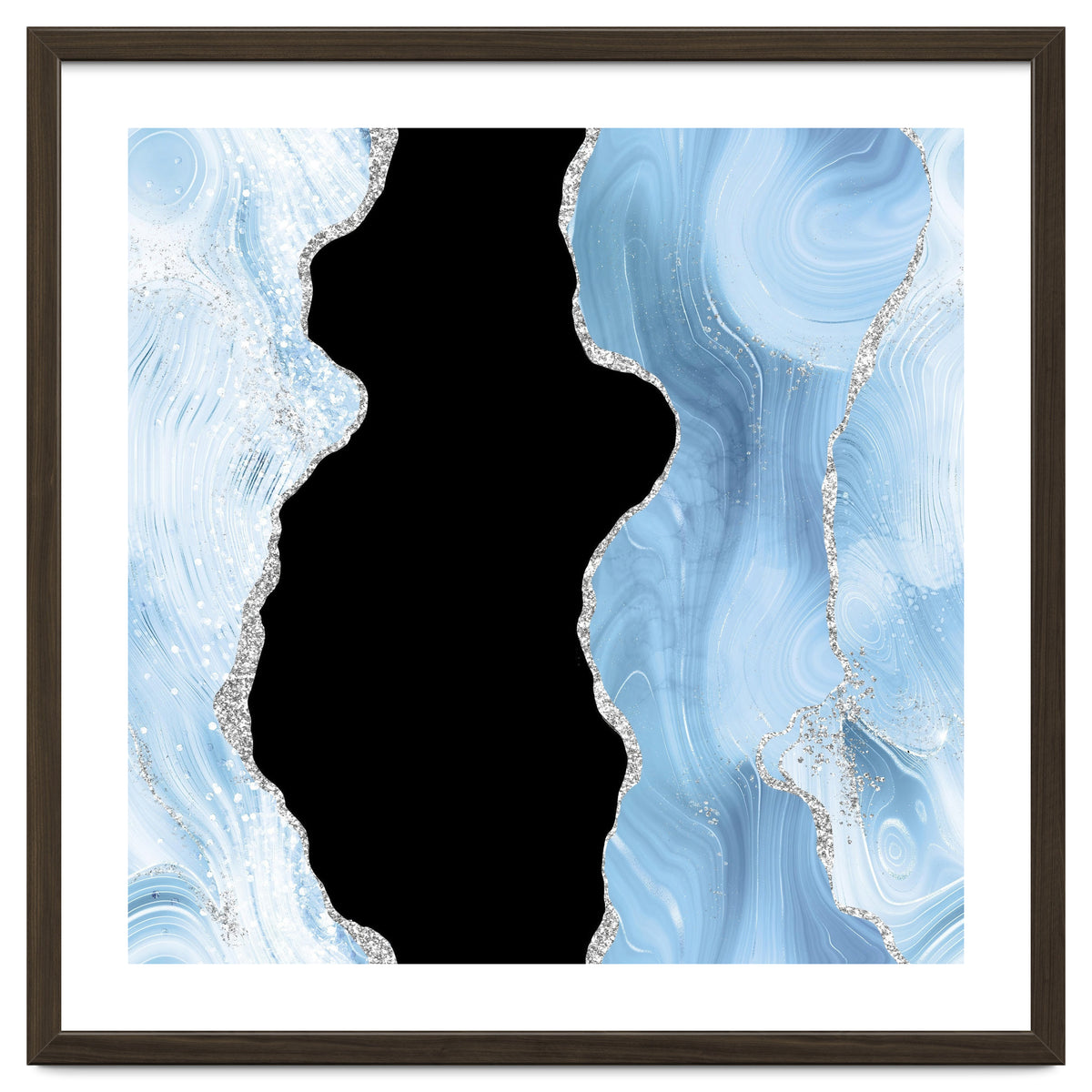 Blue & Silver Agate Glitter Texture 02