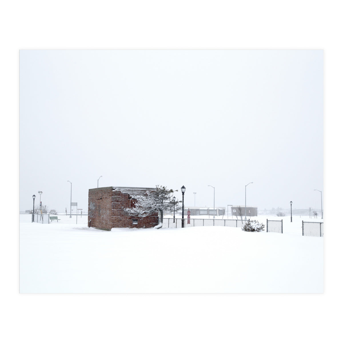 Barn in the winter snowscape (Print Only)