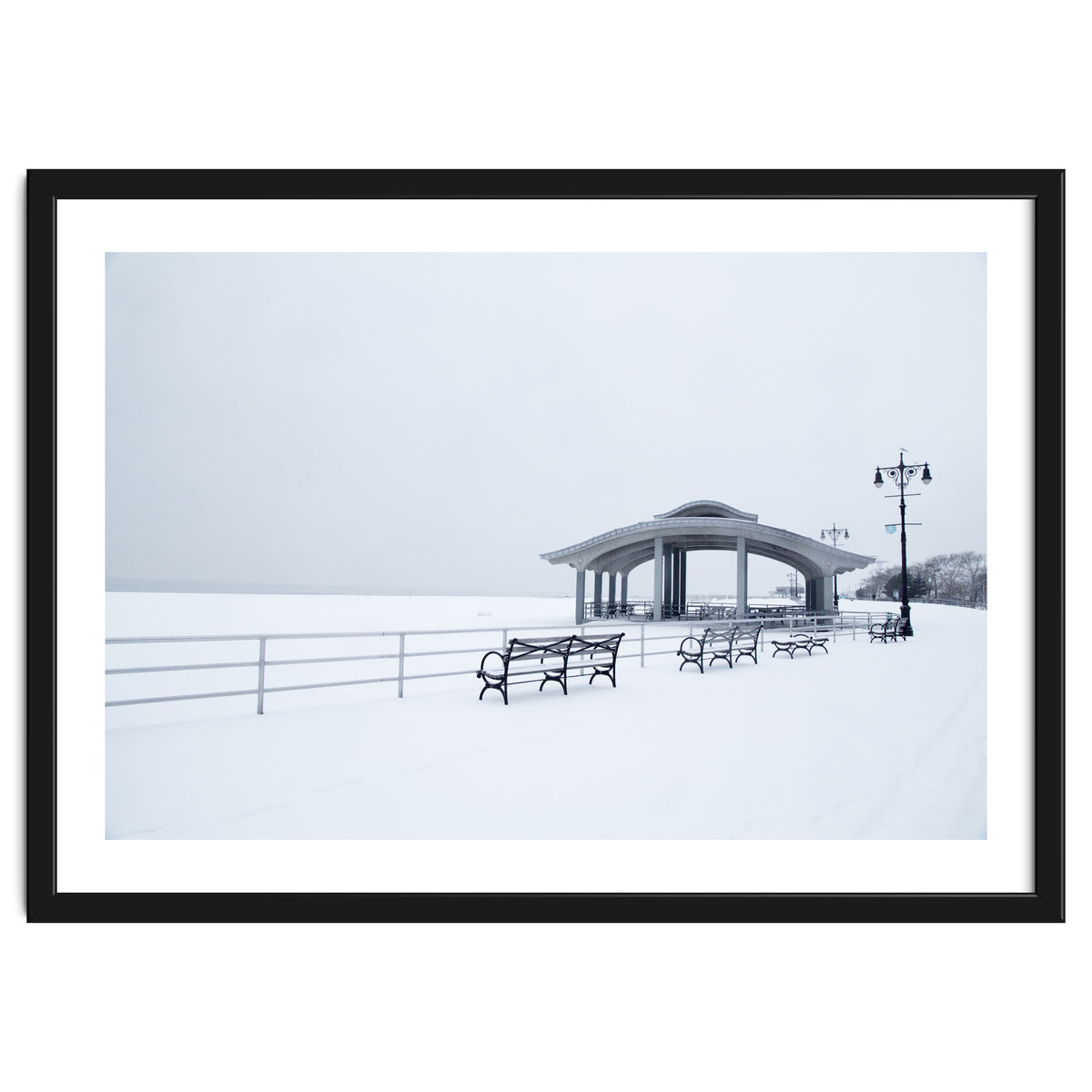Benches in the Winter seascape