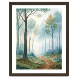 Ethereal Misty Forest Watercolor Art Print thumbnail