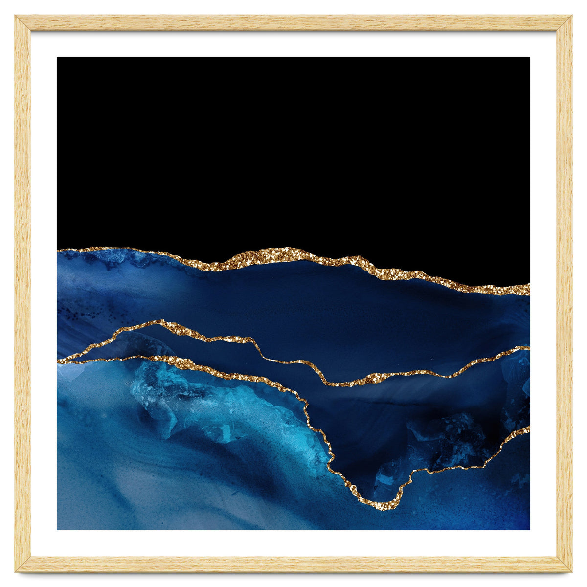 Navy & Gold Agate Texture 07