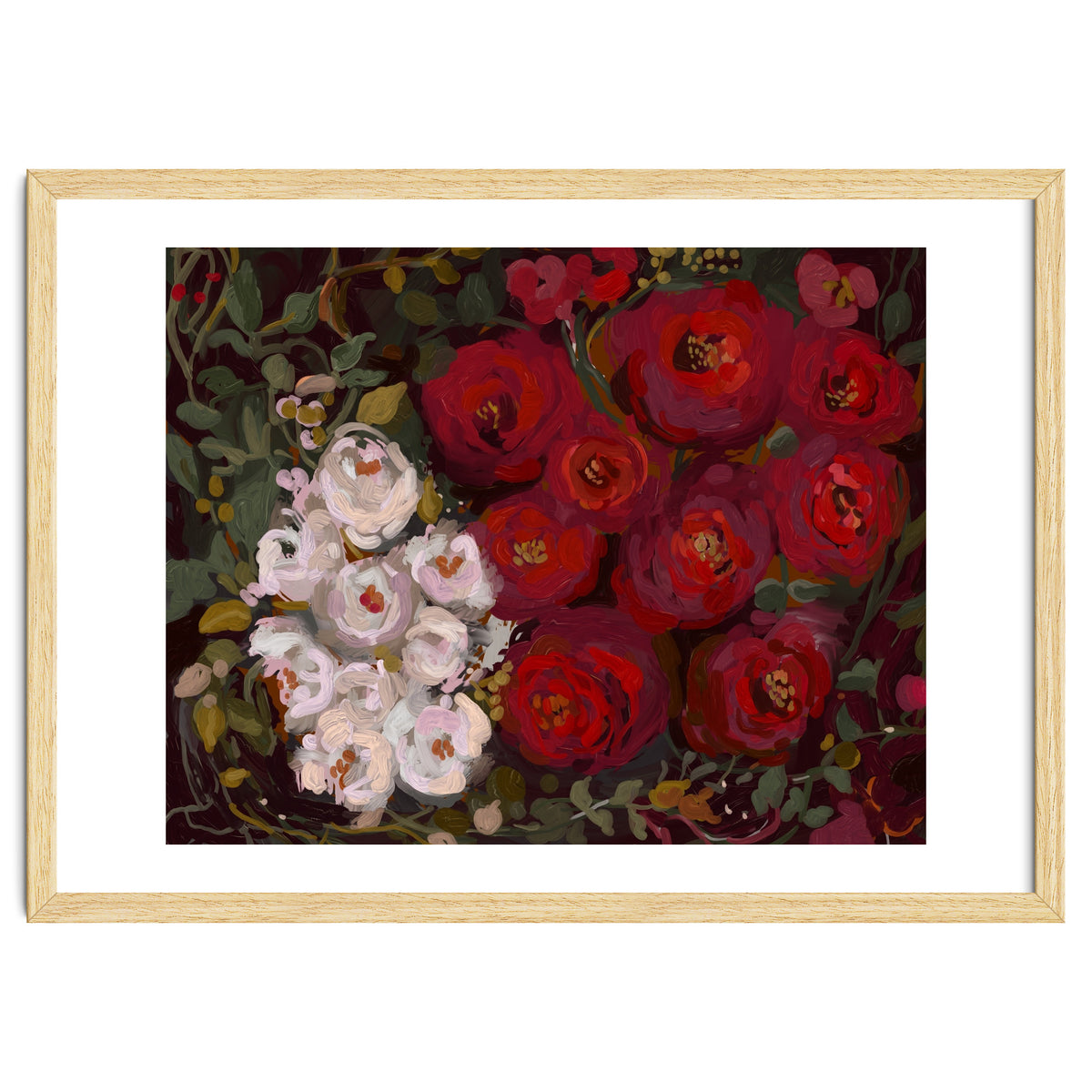 Vintage oil painted moody romantic Roses