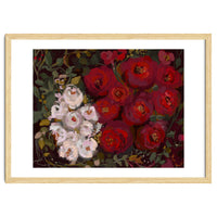 Vintage oil painted moody romantic Roses