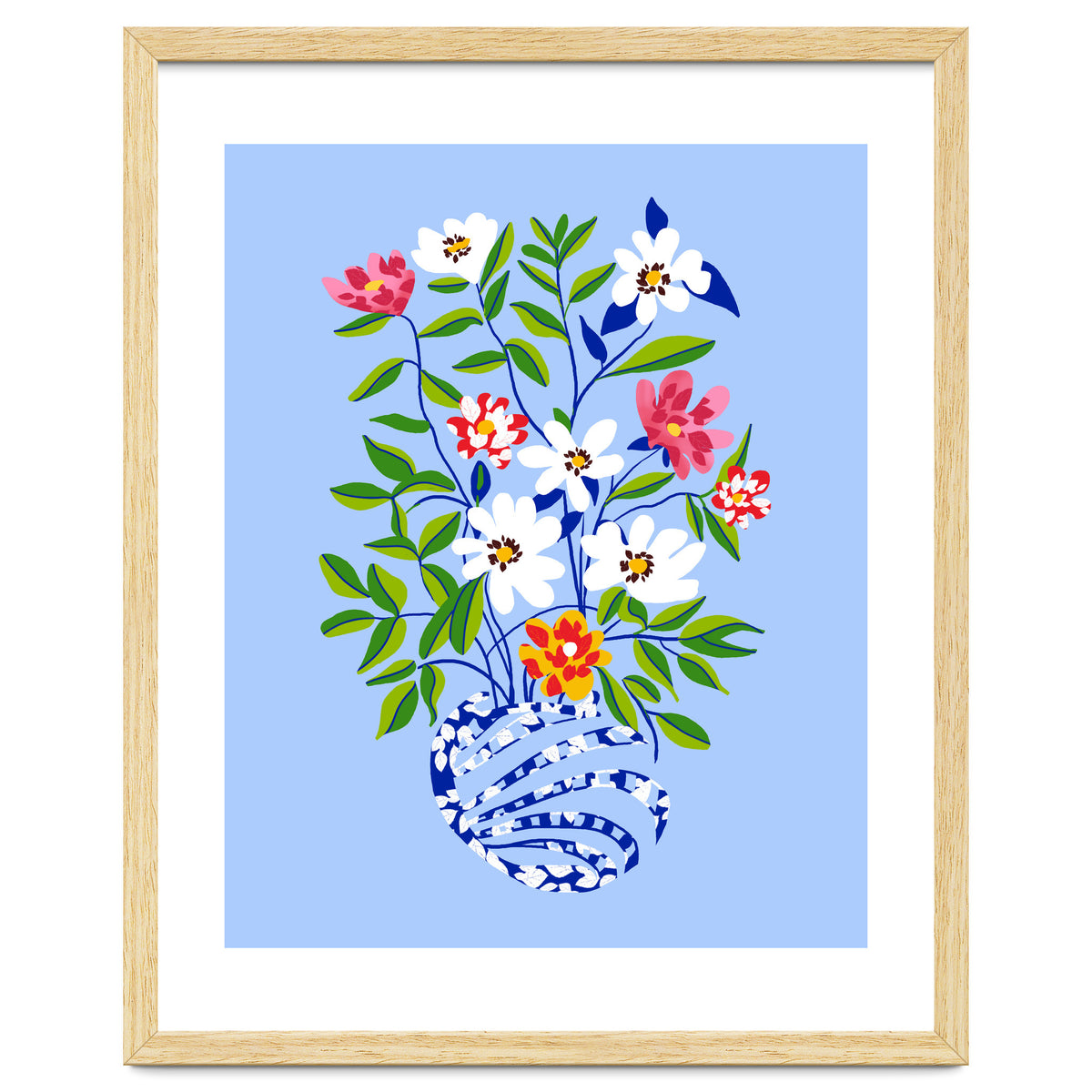 The Floopy Planter, Abstract Flower Pot Illustration, Pop Bohemian Eclectic Botanical, Flower Colorful Blossom