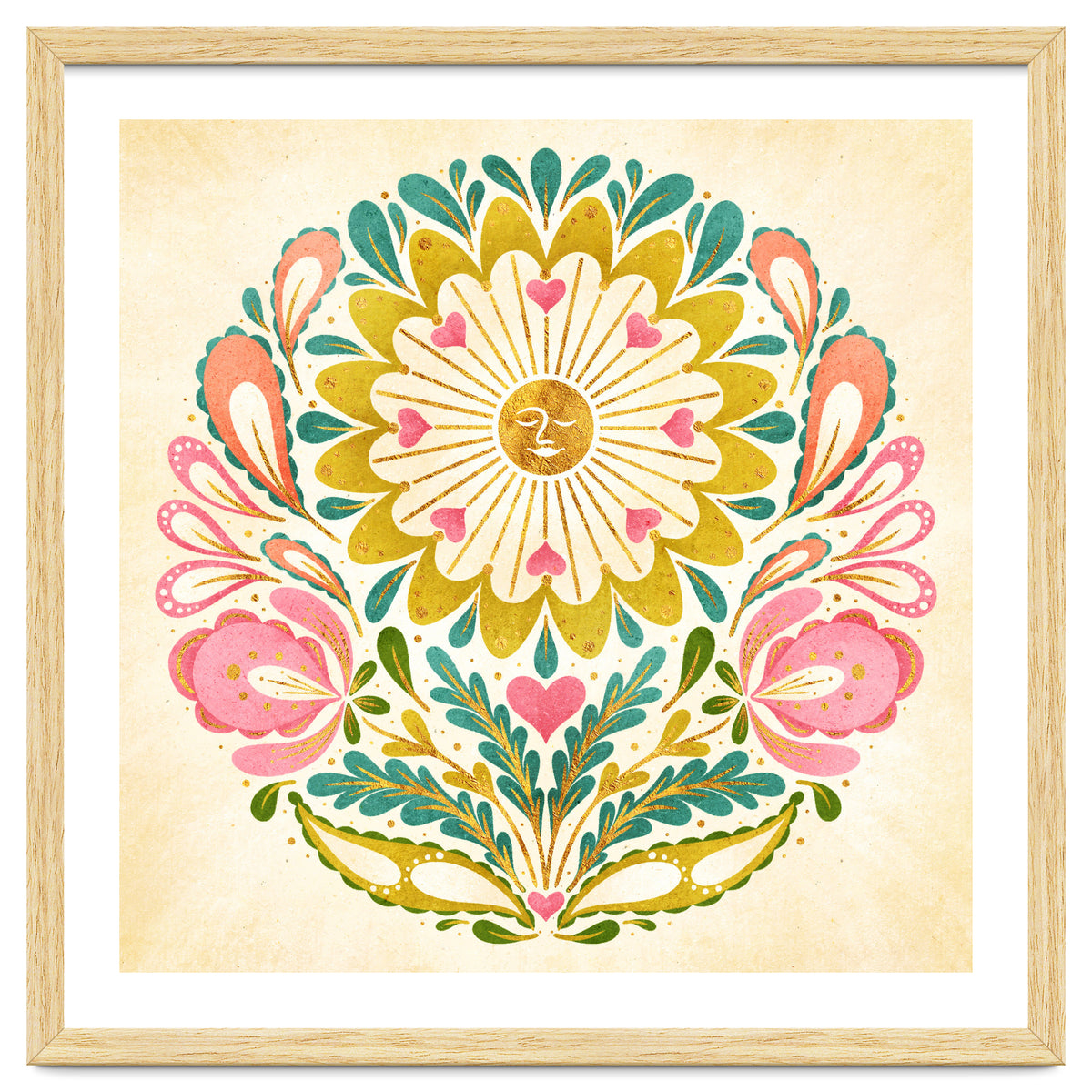 Solar Folk Art Mandala