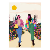 Besties, Best Friends Friendship Fashion, Girl Power Empower Bohemian Travel Companion Soulmates Gift (Print Only) thumbnail