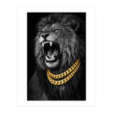 Bejweled hyper-realistic lion photography,diamond fangs portrait (Print Only) thumbnail