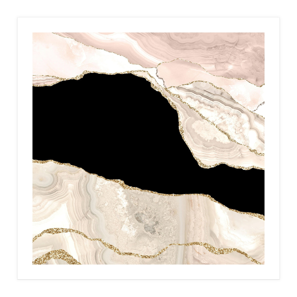 Ivory & Gold Agate Texture 01 (Print Only)