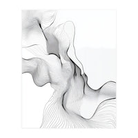 Abstract Black And White Flowing Lines (Print Only)