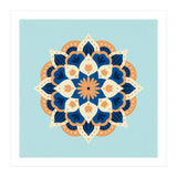 Mandala flower - orange and blue (Print Only) thumbnail