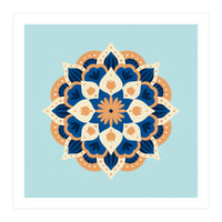 Mandala flower - orange and blue (Print Only)