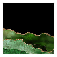 Green & Gold Agate Texture 10  (Print Only)