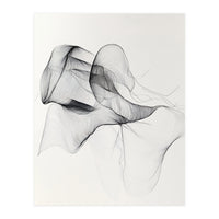 Abstract Black And White Flowing Lines Art (Print Only)