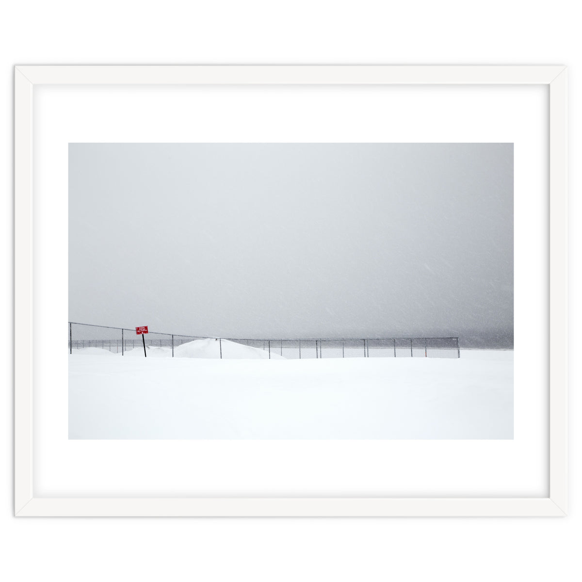 Fence in the winter seascape