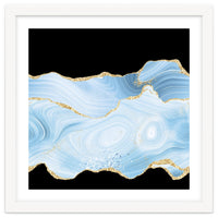 Blue & Gold Glitter Agate Texture 04