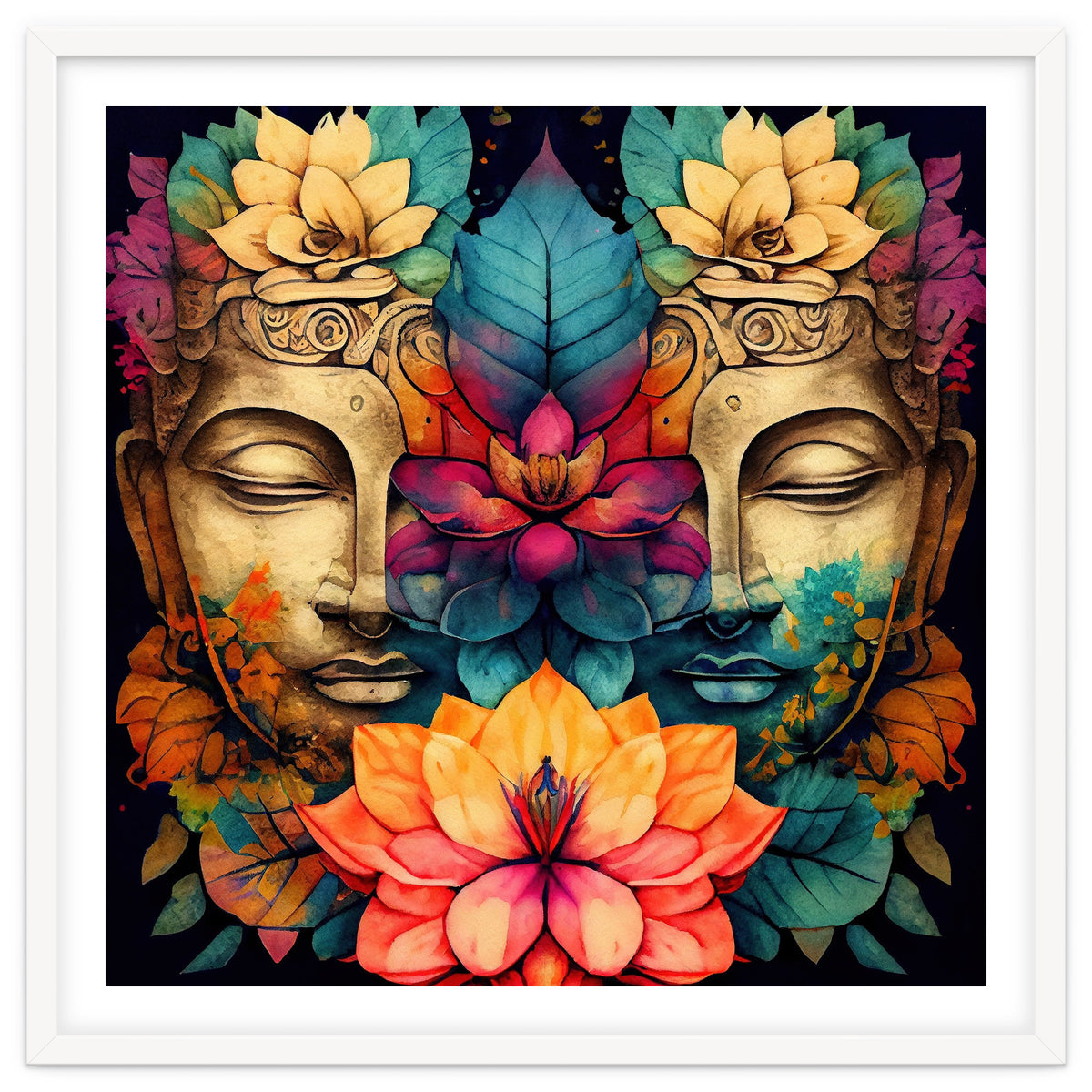 Twin Lotus Buddha Portrait