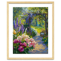 Serene Summer Garden Path Oil Painting