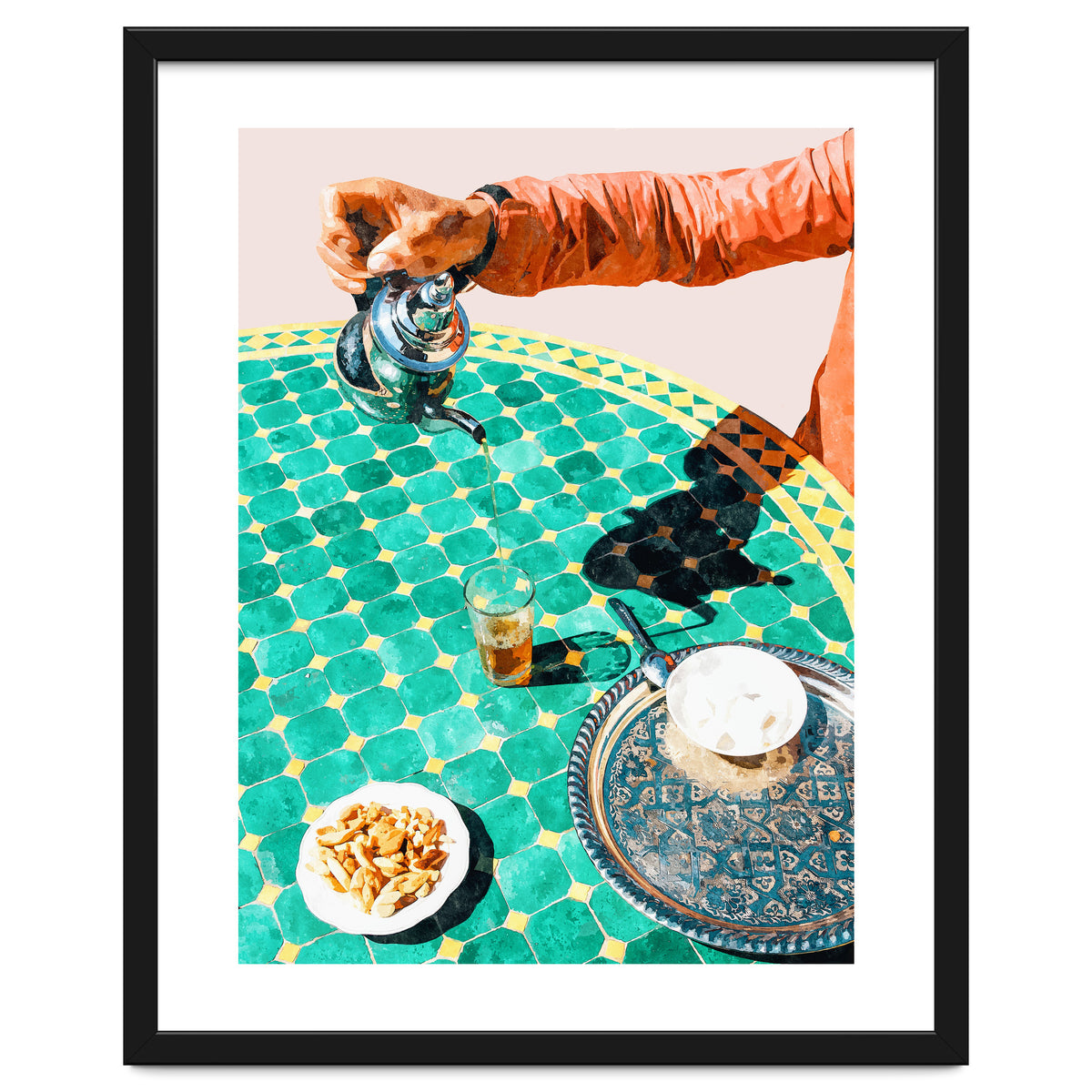 Chai, India Culture & People Painting, Exotic Travel Places Tea Bohemian Colorful Morocco Turkish