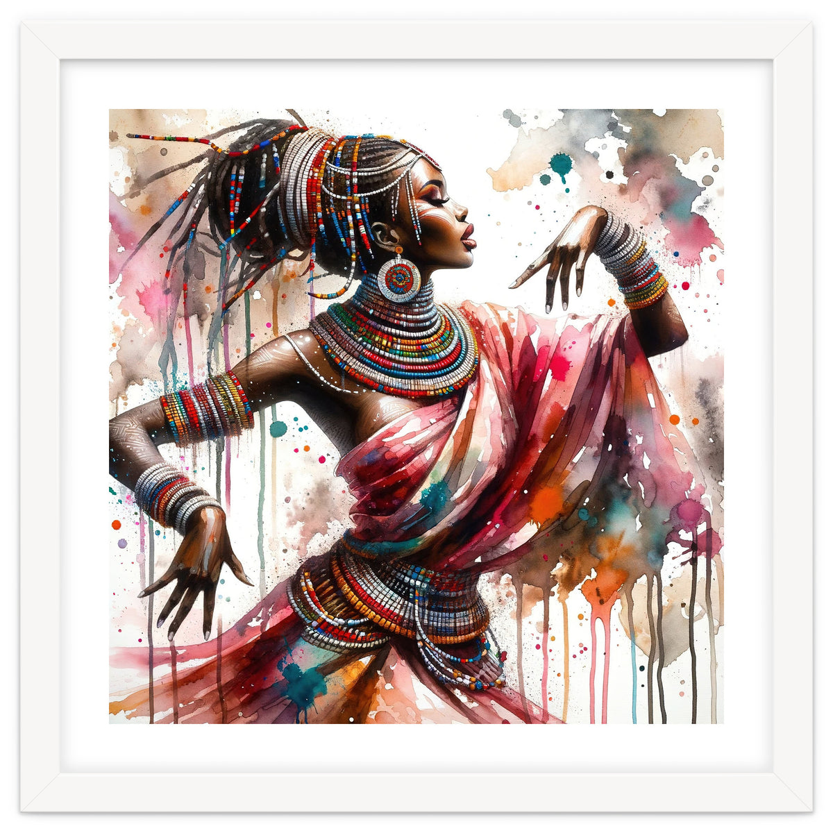 Watercolor African Dancer #1