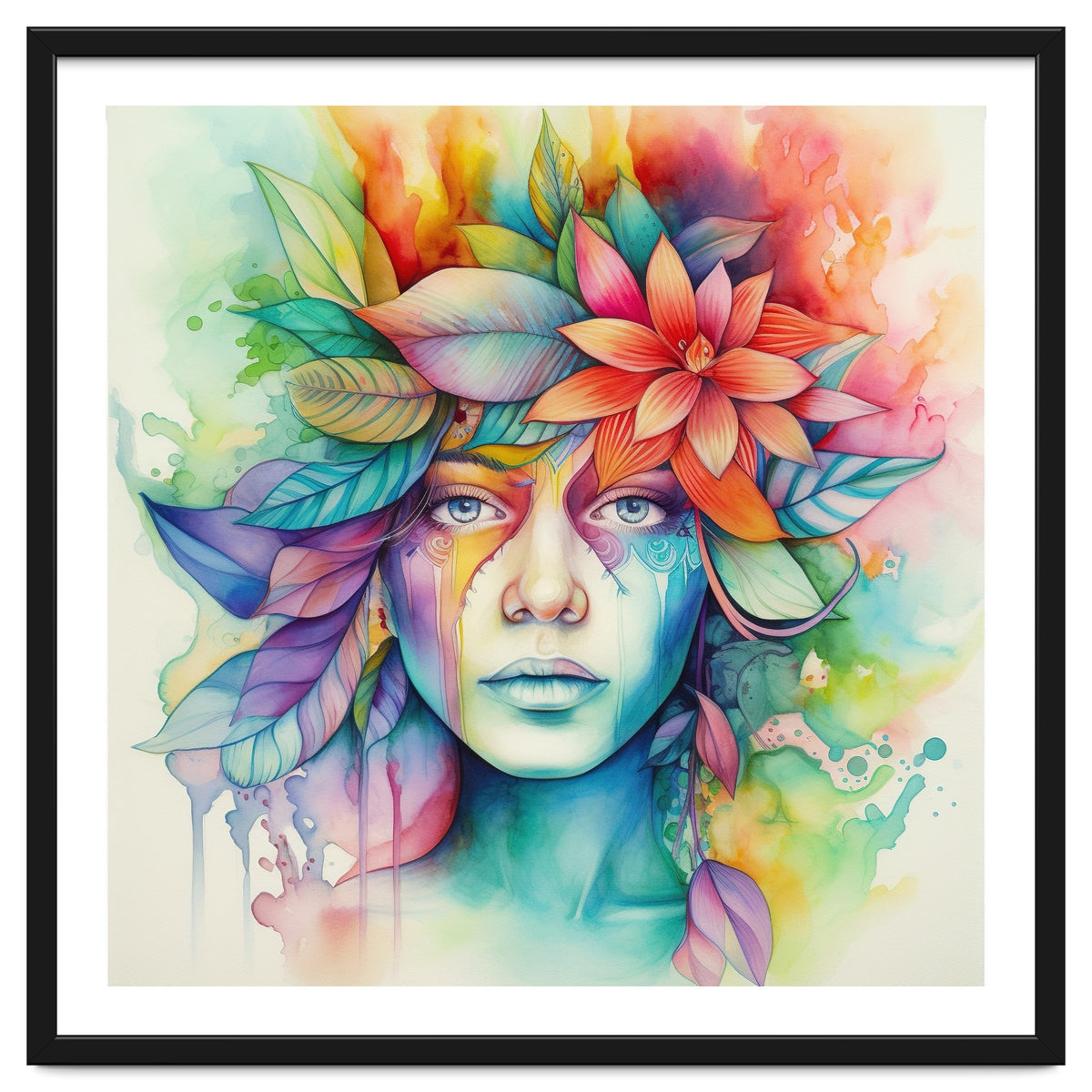 Watercolor Tropical Woman #2