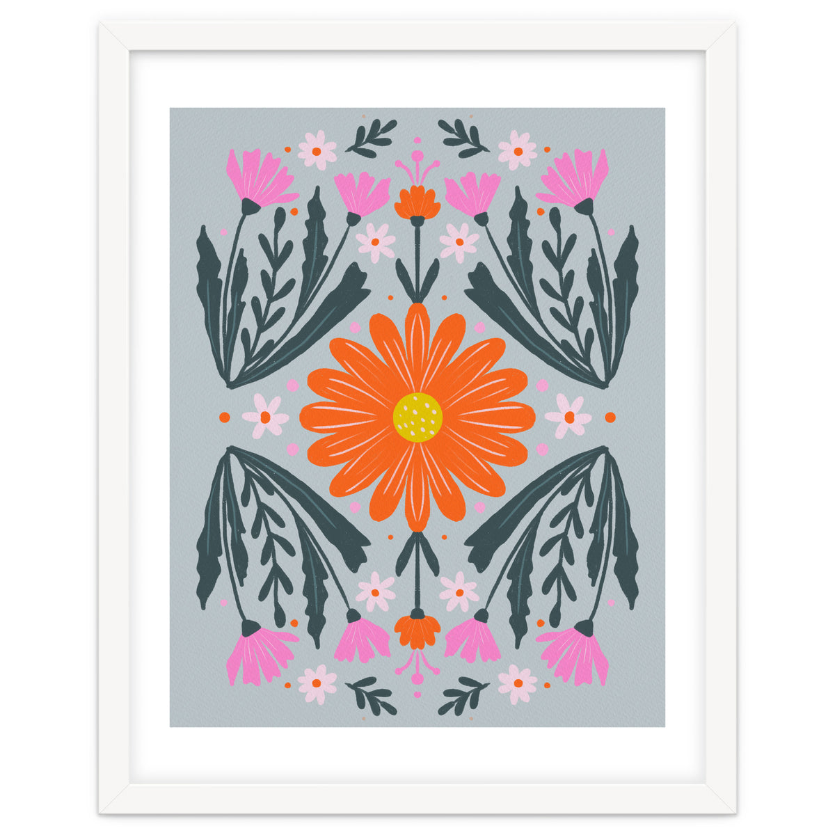 Orange Flower with pink buds