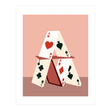 A House Made Of Cards, Relationship Concept Painting, Illustration Playing Cards, Spade Heart Eclectic Bohemian Contemporary (Print Only) thumbnail
