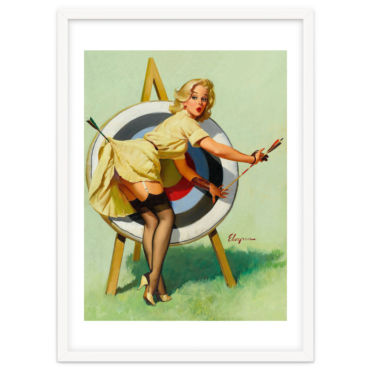 Pinup Sexy Girl On A Target