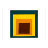 JOSEF ALBERS - HOMAGE TO THE SQUARE DARK GREEN YELLOW ORANGE BROWN  (Print Only) thumbnail