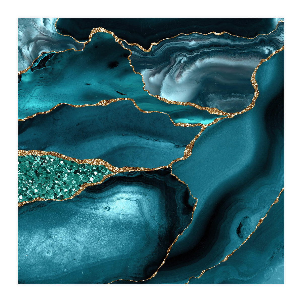 Agate Glitter Ocean Texture 10  (Print Only)