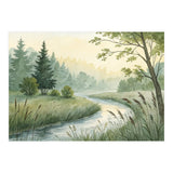 Misty Morning Riverbank: A Woodland Sanctuary (Print Only) thumbnail