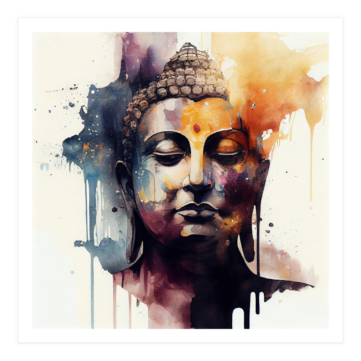 Watercolor Buddha #2 (Print Only)
