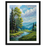 Serene Mountain River Landscape Oil Painting thumbnail
