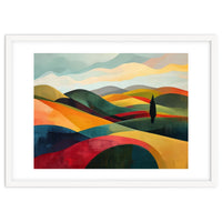 Abstract Tuscan Hills Landscape Painting