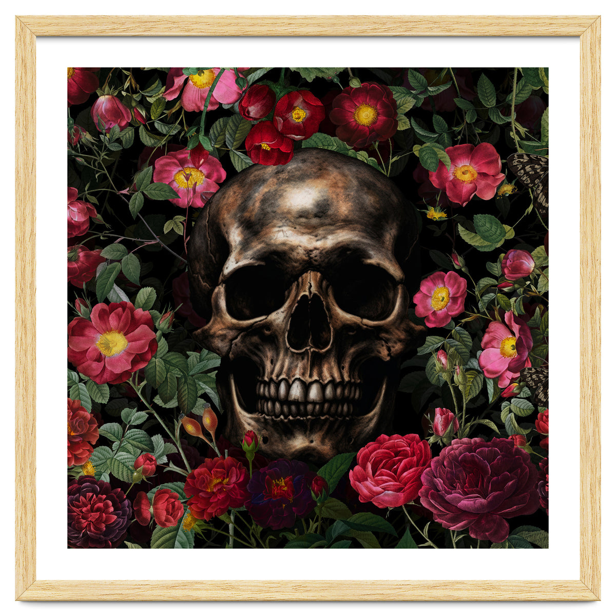 Baroque  Skull And Roses Night Garden 1