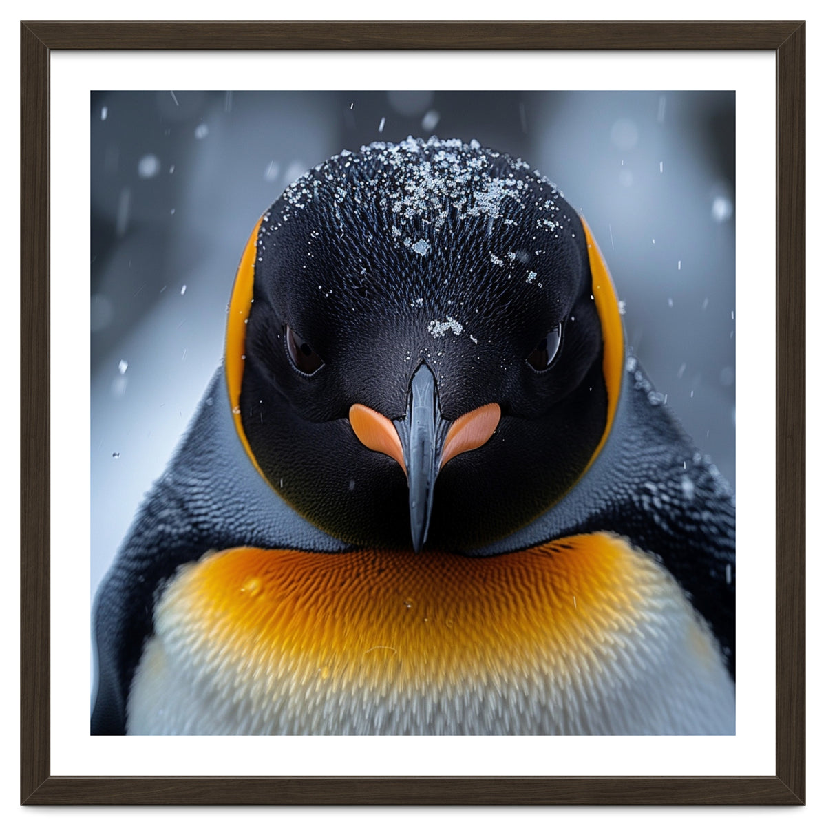 Close Up King Penguin In The Snow