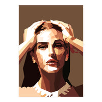 Monica Bellucci Actress Retro Art Illustration (Print Only)