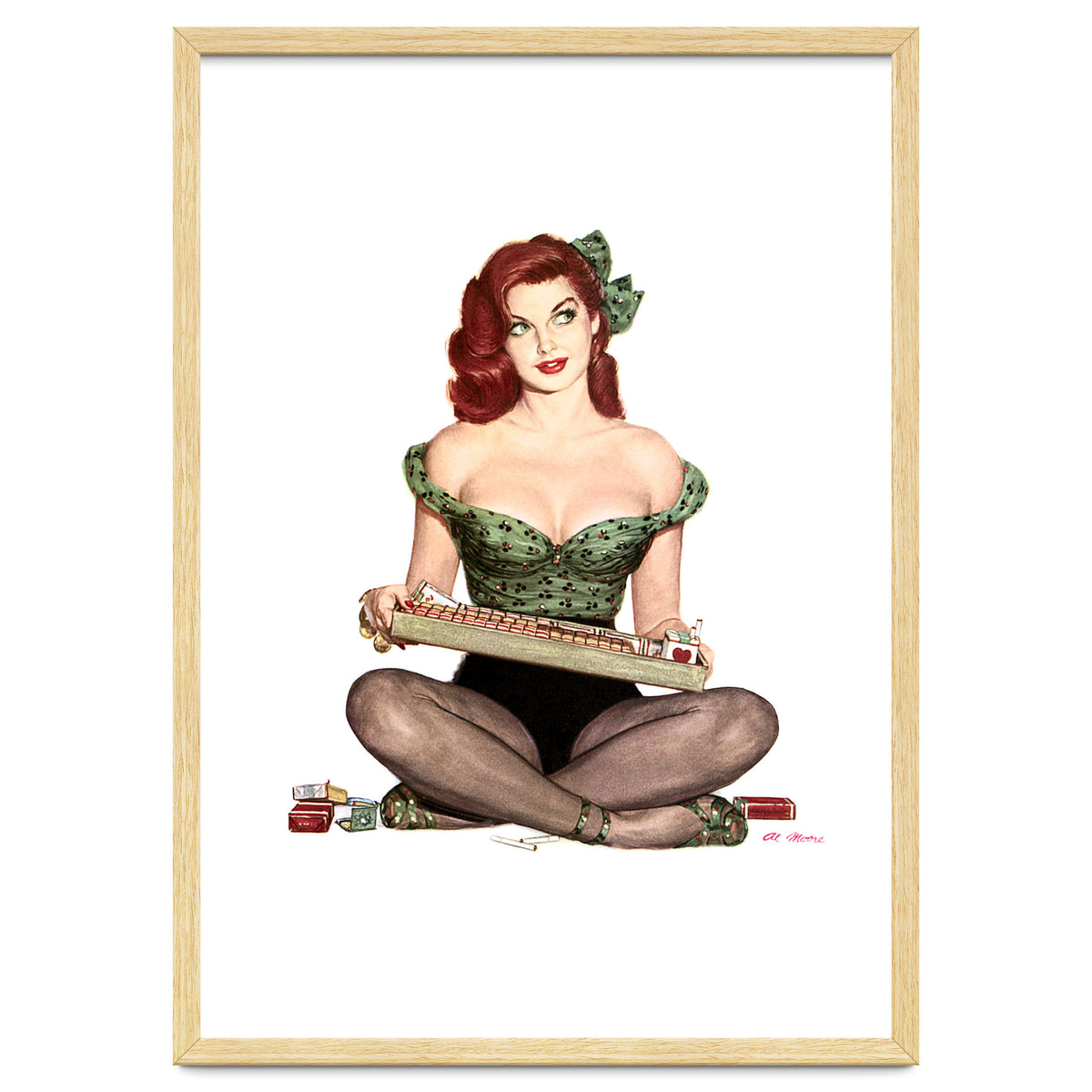 Pinup Sexy Girl Selling Cigarettes