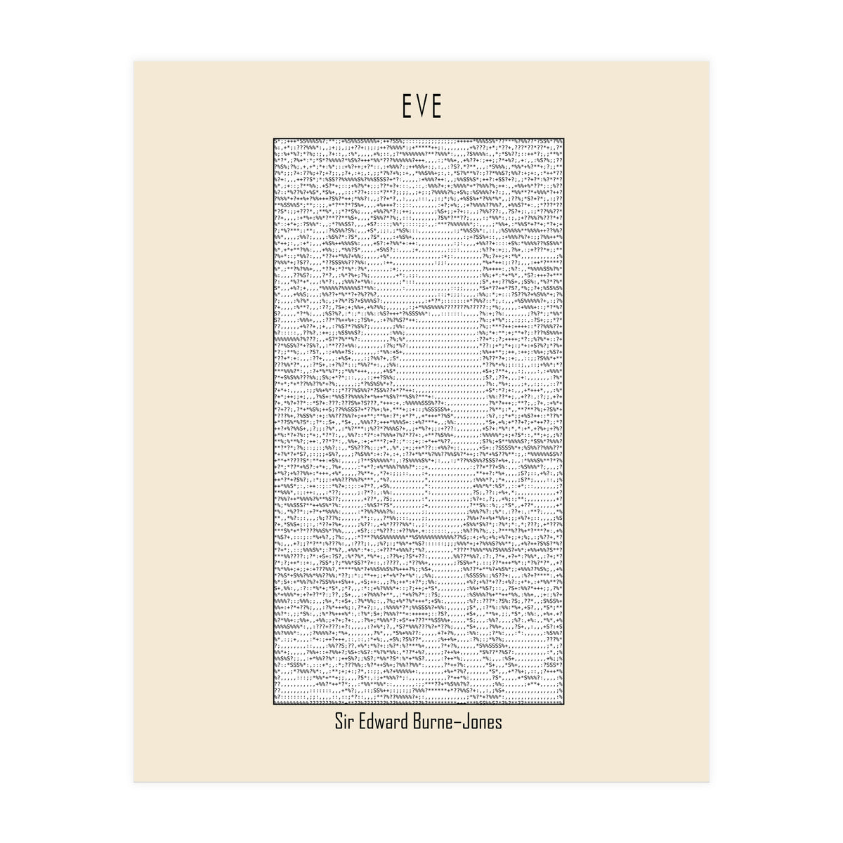 Eve – Sir Edward Burne–jones (ascii Art) (Print Only)