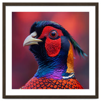 Close Up Pheasant Bird Head Detailed Feathers