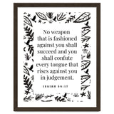No weapon that is fashioned against you shall succeed and you shall confute every tongue that rises against you in judgement Isaiah 54:17 thumbnail