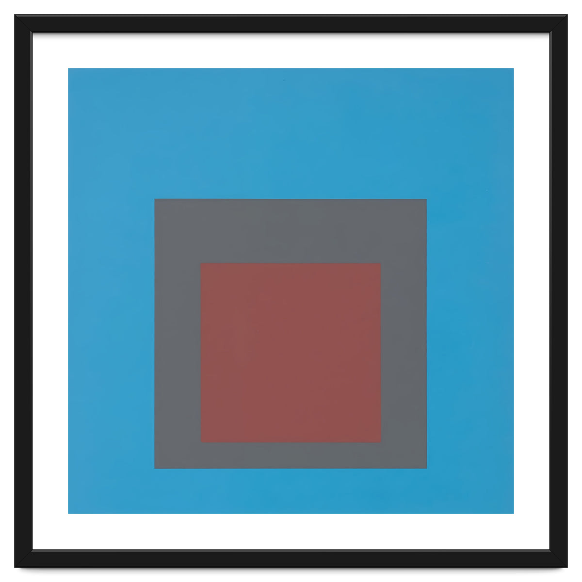 JOSEF ALBERS - HOMAGE TO THE SQUARE, BLUE, DARK RED