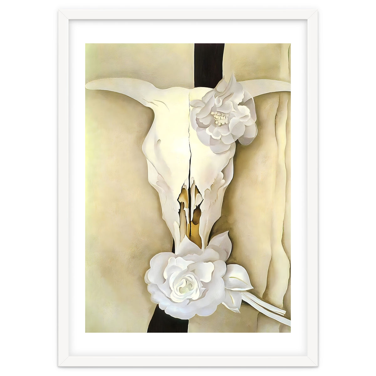 Georgia O’Keeffe – Cow’s Skull with Calico Roses (1931) | Iconic Southwestern Still Life with Desert Symbolism