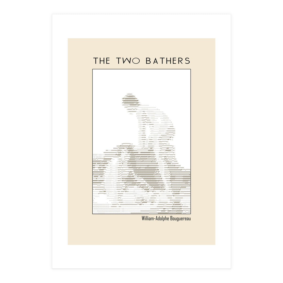The two bathers (1884) – William-Adolphe Bouguereau (ascii art)  (Print Only)