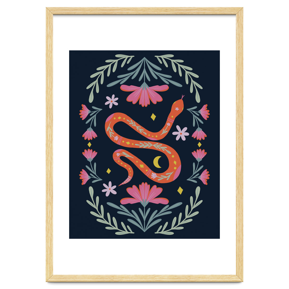 Cute Floral Snake
