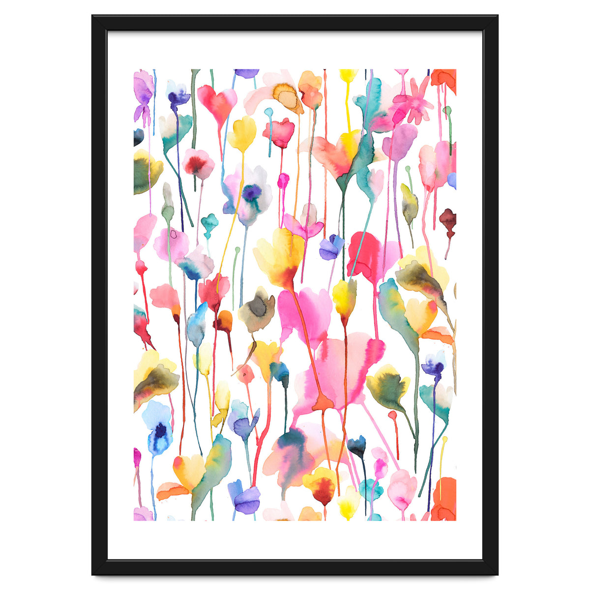 Watercolour Colourful Wild Flowers