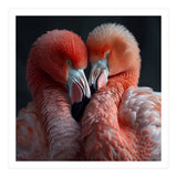Two Flamingos Together Showing Affection (Print Only) thumbnail