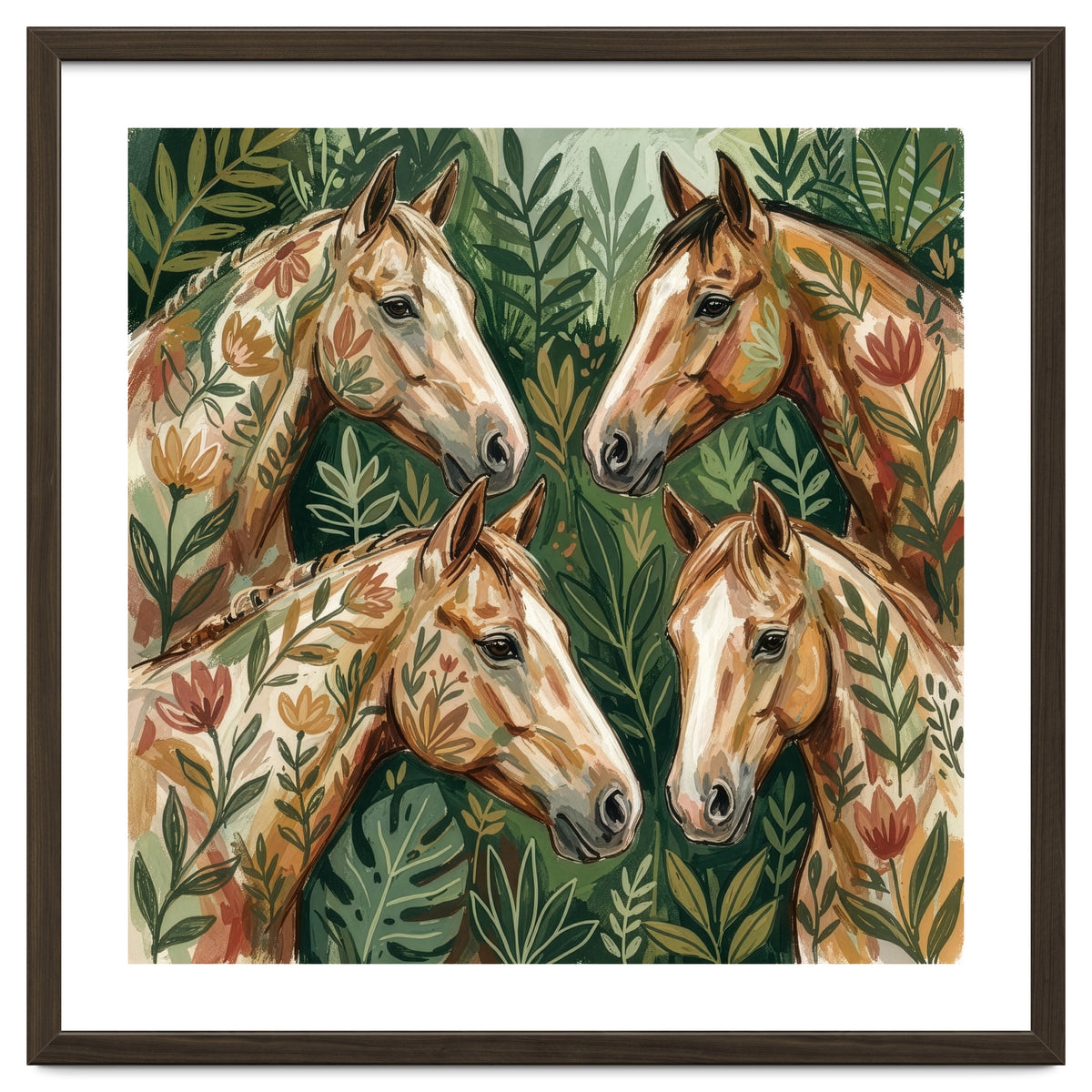 Majestic Floral Horses