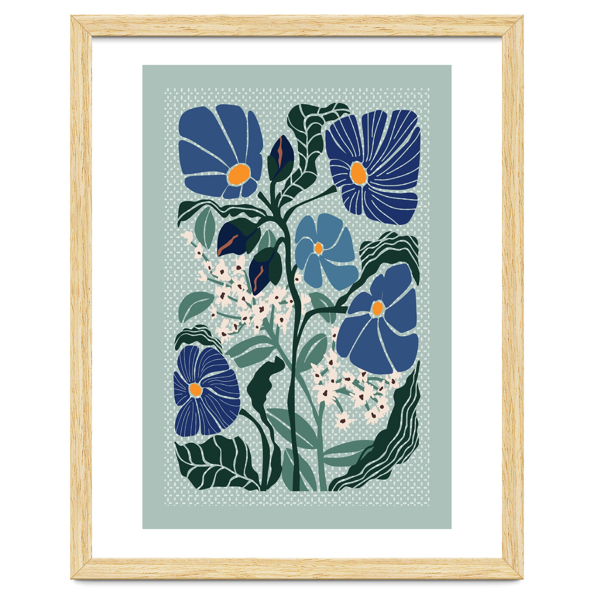 Klimt Flowers Light Blue