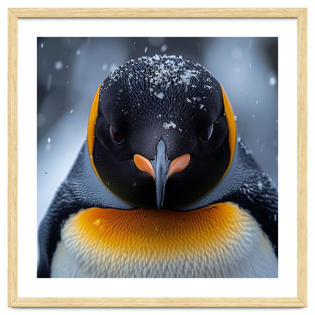 Close Up King Penguin In The Snow