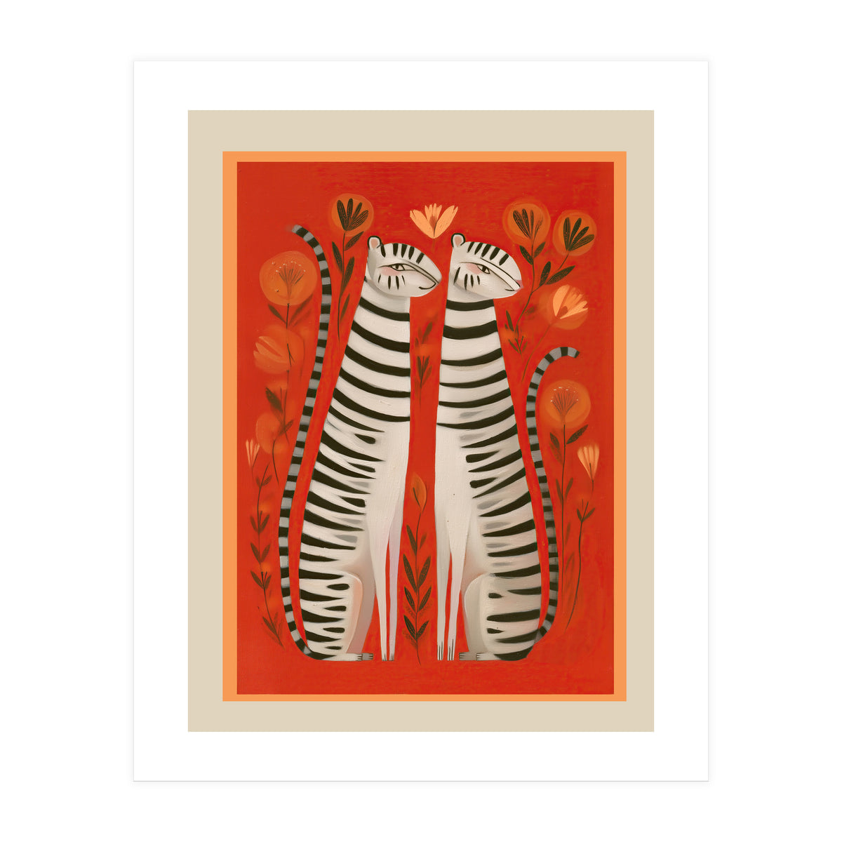 Striped Cat Pair (Print Only)